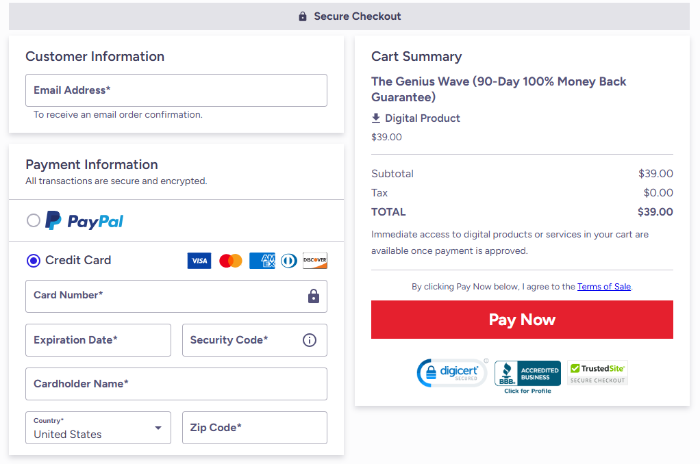 thegeniuswave-checkout-page
